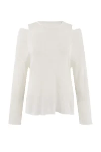 TRENDYOLMİLLA Wardrobe Essentials Ecru Boat Neck Oversized 2 Sets Tank Top-Blouse Knitwear Thin Blouse - Image 11