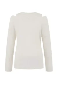 TRENDYOLMİLLA Wardrobe Essentials Ecru Boat Neck Oversized 2 Sets Tank Top-Blouse Knitwear Thin Blouse - Image 12