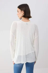 TRENDYOLMİLLA Wardrobe Essentials Ecru Boat Neck Oversized 2 Sets Tank Top-Blouse Knitwear Thin Blouse - Image 5