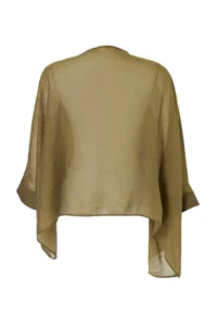 TRENDYOLMİLLA Green Oversized Thin Draped Weaving Blouse - Image 9