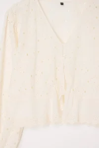 TRENDYOLMİLLA WHITE 100% Cotton Fisto embroidery Blouse - Image 6