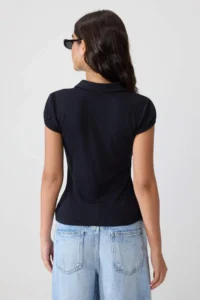 TRENDYOLMİLLA Black Plain Fitted Keyhole Collar buttoned Moon Arm Soft Knitting Blouse - Image 4