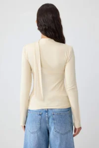 TRENDYOLMİLLA Stone Plain Regular Scarf Collar Standard Sleeve LONG Soft Knitting Blouse - Image 4