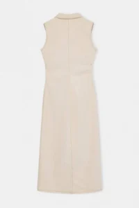 TRENDYOLMİLLA Ecru Button Detailed Sleeveless Maxi DENIM Dress - Image 6
