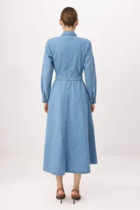 TRENDYOLMİLLA BLUE Maxi Binding Detailed DENIM Dress - Image 4