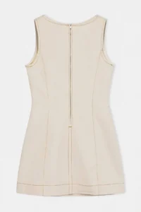 TRENDYOLMİLLA Ecru Sleeveless Medium Flexible Mini DENIM Dress - Image 6
