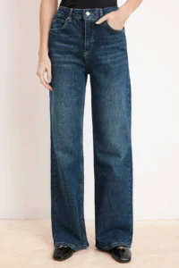 TRENDYOLMİLLA Premium DARK BLUE More Sustainable High Waist Less Flexible Wide Leg Wide Leg jeans - Image 3