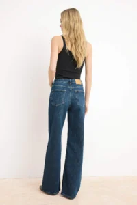 TRENDYOLMİLLA Premium DARK BLUE More Sustainable High Waist Less Flexible Wide Leg Wide Leg jeans - Image 4