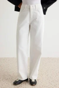 TRENDYOLMİLLA WHITE High Waist 100% Cotton barrel jeans - Image 3