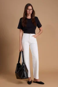 TRENDYOLMİLLA WHITE High Waist 100% Cotton barrel jeans - Image 5
