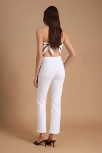TRENDYOLMİLLA WHITE High Waist Medium Flexible Straight Plain Cut jeans - Image 8