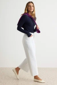 TRENDYOLMİLLA WHITE High Waist Medium Flexible culotte Wide Leg jeans - Image 2
