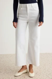 TRENDYOLMİLLA WHITE High Waist Medium Flexible culotte Wide Leg jeans - Image 3