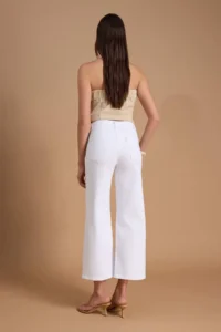 TRENDYOLMİLLA WHITE High Waist Medium Flexible culotte Wide Leg jeans - Image 8
