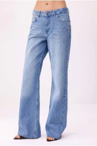 TRENDYOLMİLLA BLUE Stone Detailed High Waist Wide Leg jeans - Image 4