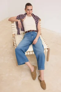 TRENDYOLMİLLA BLUE Arched High Waist Bilek Length Wide Leg jeans - Image 2