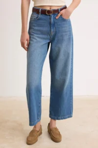 TRENDYOLMİLLA BLUE Arched High Waist Bilek Length Wide Leg jeans - Image 3