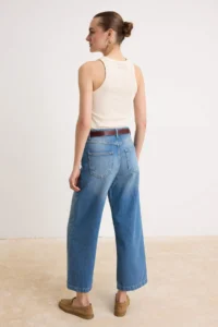 TRENDYOLMİLLA BLUE Arched High Waist Bilek Length Wide Leg jeans - Image 4