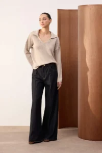 TRENDYOLMİLLA Wardrobe Essentials Mink Wide Pattern Blouse Look Knitwear Sweater - Image 2