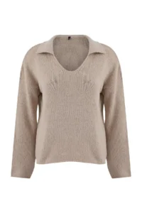TRENDYOLMİLLA Wardrobe Essentials Mink Wide Pattern Blouse Look Knitwear Sweater - Image 5