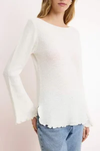 TRENDYOLMİLLA Ecru sequined Skirt Ucu Tassel Detailed Knitwear Sweater - Image 5