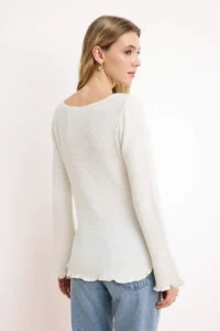 TRENDYOLMİLLA Ecru sequined Skirt Ucu Tassel Detailed Knitwear Sweater - Image 6