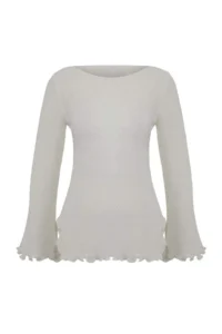 TRENDYOLMİLLA Ecru sequined Skirt Ucu Tassel Detailed Knitwear Sweater - Image 7