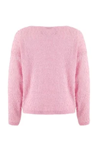 TRENDYOLMİLLA PINK textured Boat Neck Knitwear Sweater - Image 11