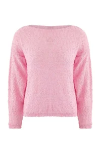 TRENDYOLMİLLA PINK textured Boat Neck Knitwear Sweater - Image 9
