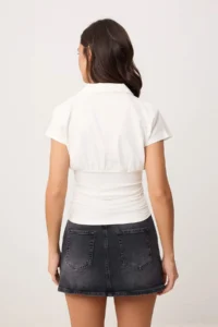 TRENDYOLMİLLA Black Az Flexible Mini DENIM Shorts Skirt - Image 10