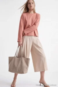 TRENDYOLMİLLA Salmon Plain Oversized/Wide Pattern Cotton Basic Knitting T-Shirt