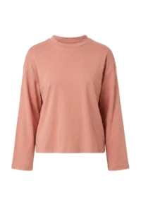 TRENDYOLMİLLA Salmon Plain Oversized/Wide Pattern Cotton Basic Knitting T-Shirt - Image 5