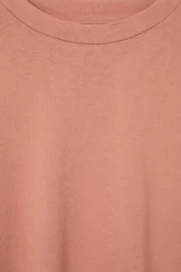 TRENDYOLMİLLA Salmon Plain Oversized/Wide Pattern Cotton Basic Knitting T-Shirt - Image 6