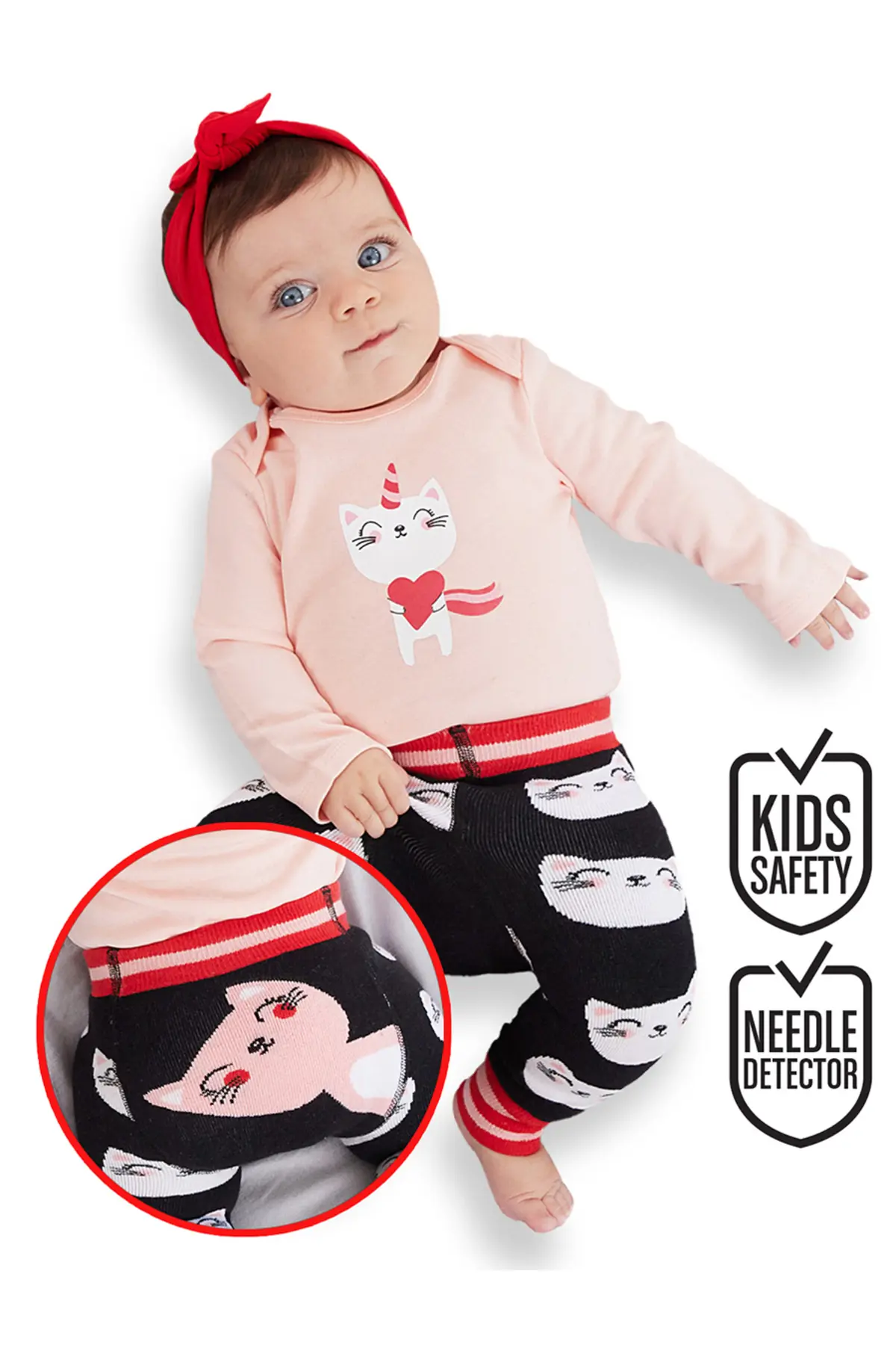 Denokids Kedi Baby Girl Bodysuit Leggings-Pants Set