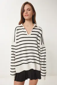 Happiness İstanbul Women Polo Shirt Collar Knitwear Sweater - Image 4