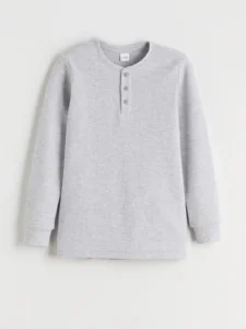 LC Waikiki Gray LCW KidsBisiklet Collar Men Kids Pajama Set - Image 2