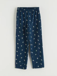 LC Waikiki Beige LCW KidsBisiklet Collar Printed Boys' Pajamas Set - Image 7