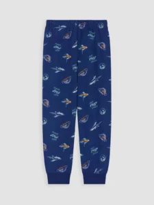 LC Waikiki Navy Blue LCW KidsBisiklet Collar Printed Boys' Pajamas Set - Image 8