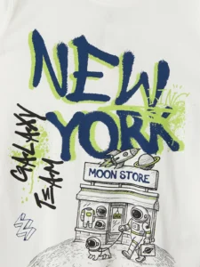 LC Waikiki Ecru LCW KidsNew York Printed Boys' Pajamas Set - Image 7
