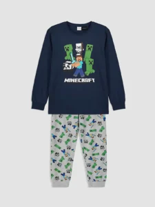 LC Waikiki Navy Blue LCW KidsMinecraft Licensed Men Kids Pajama Set - Image 2