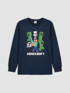 LC Waikiki Navy Blue LCW KidsMinecraft Licensed Men Kids Pajama Set - Image 3