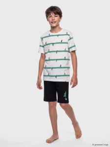 LC Waikiki White LCW KidsErkek Kids OF shorts Pajama Set
