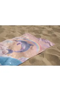 Erays Home Dolphin Patterned Girls' Beach Bath Towel - Image 2