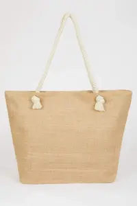 DeFacto Women Wicker Beach Bag - Image 3