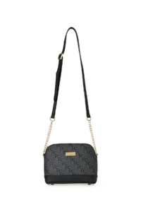 Pierre Cardin Anthracite Screened Alphabet Women's Crossbody Bag