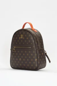 Pierre Cardin Brown Monogram Women Backpack - Image 3