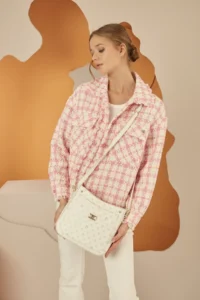Pierre Cardin WHITE Monogram Women Shoulder Bag