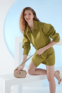 Pierre Cardin nude Tram Alphabet Women Shoulder Bag