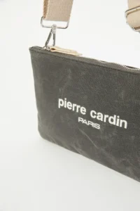 Pierre Cardin Black Waxed Canvas Women Shoulder Bag - Image 4