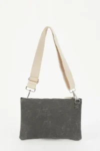 Pierre Cardin Black Waxed Canvas Women Shoulder Bag - Image 5
